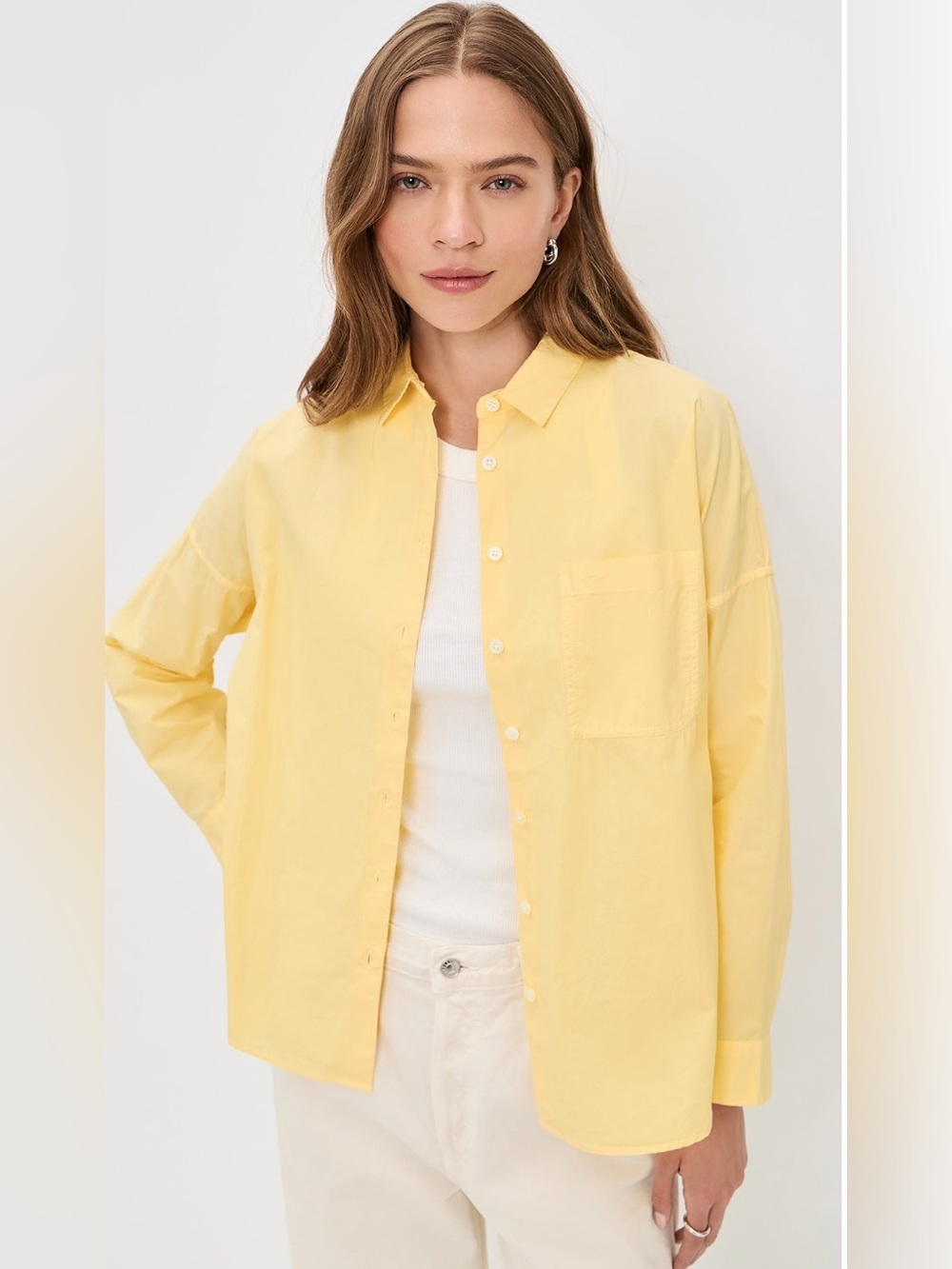 Alex Mill Jo Cotton Poplin Shirt in Butter Yellow
